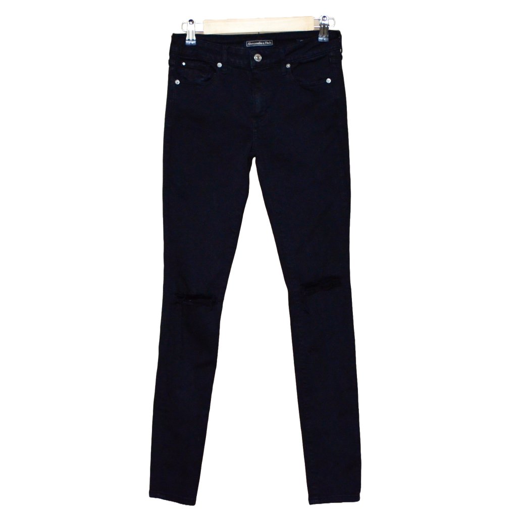 Abercrombie  Fitch Super Skinny Destroyed Jean In Black